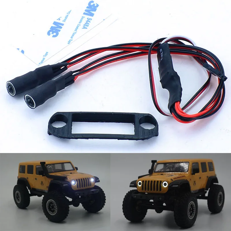 2pcs LED Simulation Angel Eye Headlight for 1/24 RC Crawler Car Axial SCX24 AXI00002 AXI00005 90081 JEEP Wrangler Upgrade Parts