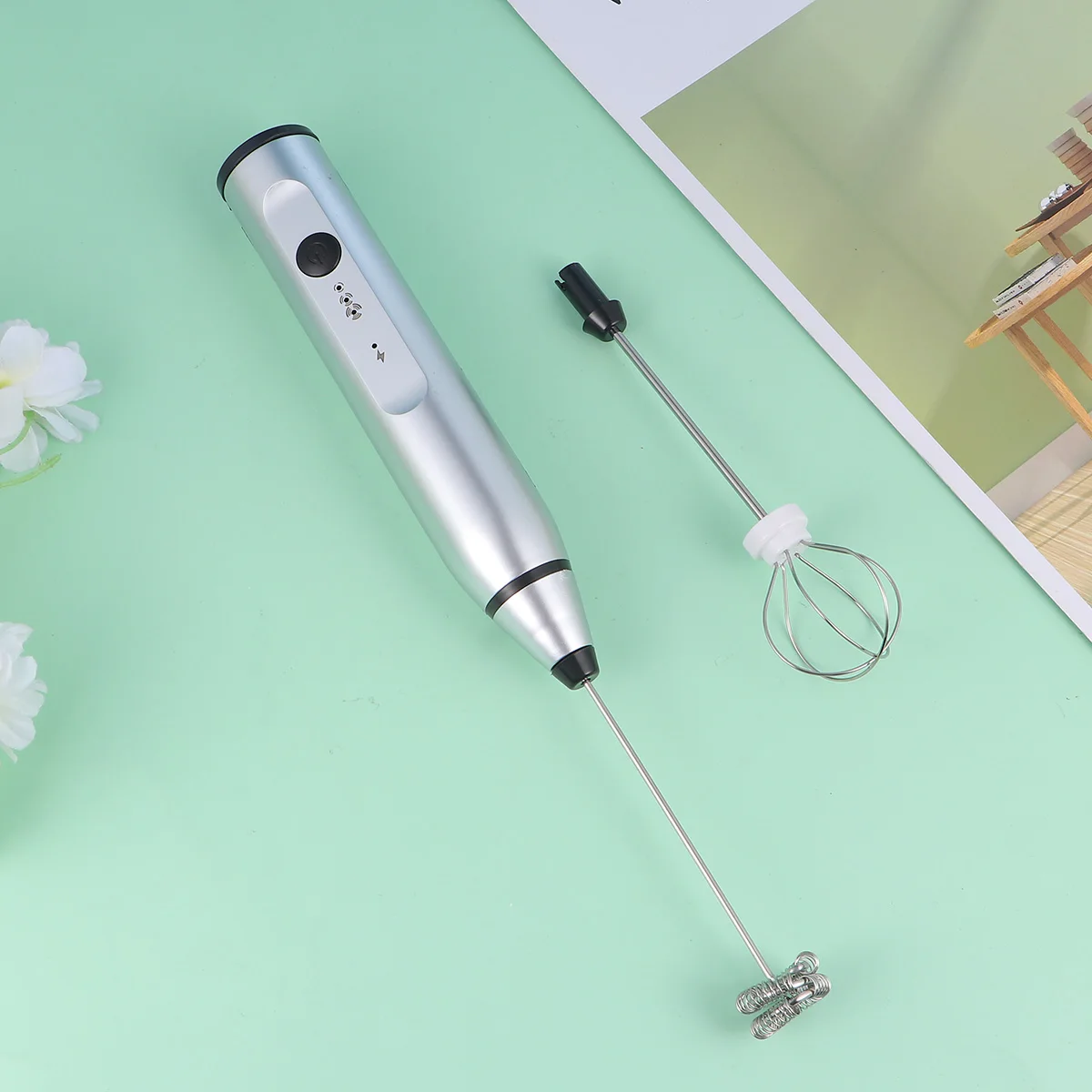 

Portable Handheld Rechargeable Mixer Egg Whisk Milk Foamer Stirrer Maker USB Powered Operated Coffee Kitchen Tool Set