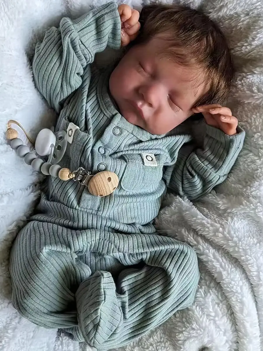 19 Zoll Neugeborene Babypuppe Jocy Ward Reborn Realistisches Bild Handgefertigt 3D-Haut Eingefädeltes Haar Sichtbare Venen Sammlerpuppe