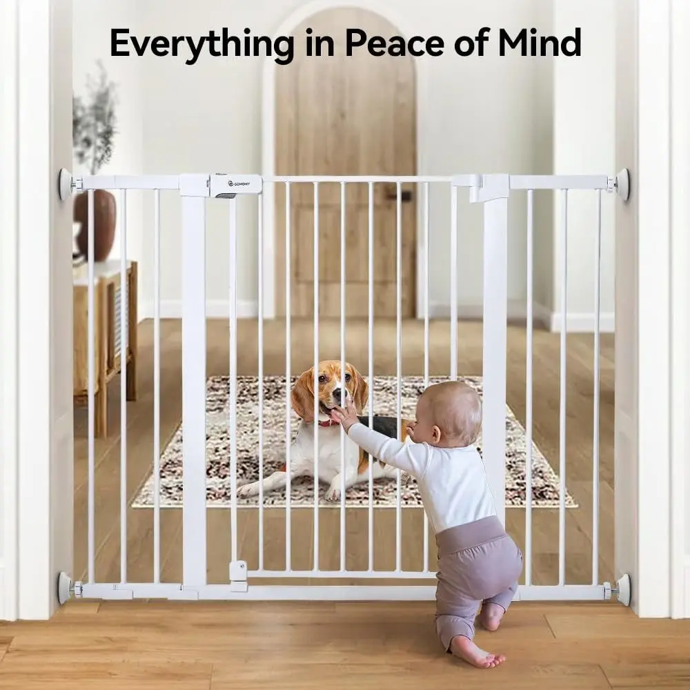 New Pressure Mounted Baby Gate Wall Protector Safety White Wall Cups Gates Pressure Mounted Gates from Pet and Dog - view 3