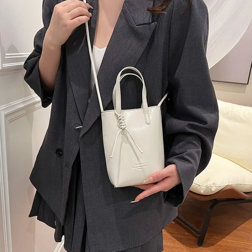 

Casual Mini Crossbody Bag Large Capacity Adjustable Strap Square Shoulder Bag Korean Style Pu Leather Cellphone Pouch