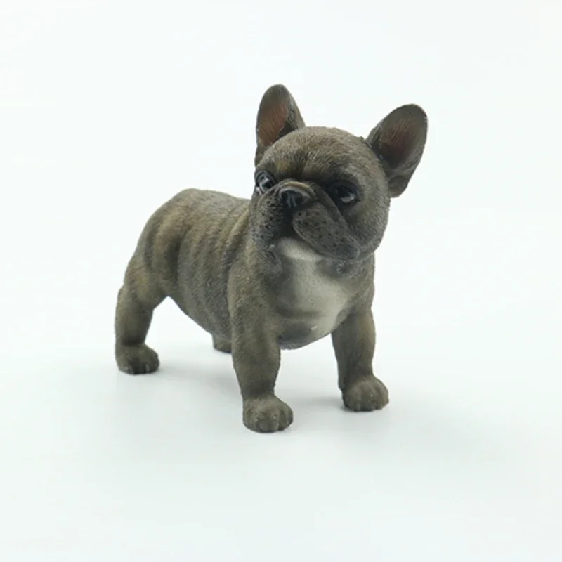 1/6 스케일 서있는 작은 개 프렌치 불독 동물 모델 12 인치 장식 시뮬레이션 애완 동물 장난감 피규어