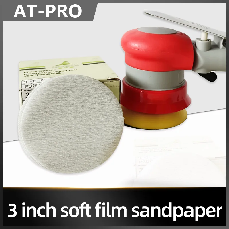 

3 Inch 75mm Soft Film Sanding Disc Sandpaper 1200 to 3000 Grits for Wet/Dry Automotive Paint Sanding