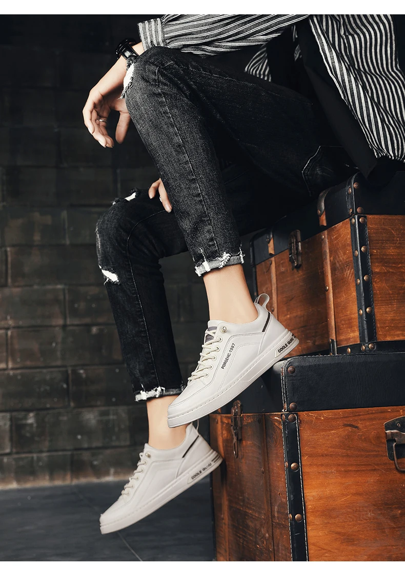 Herren Slip-On Freizeitschuhe für alle Jahreszeiten, neue atmungsaktive, leichte, weichsohlige Outdoor-Flachschuhe, Studenten-Whiteboard-Schuhe – Detail 11