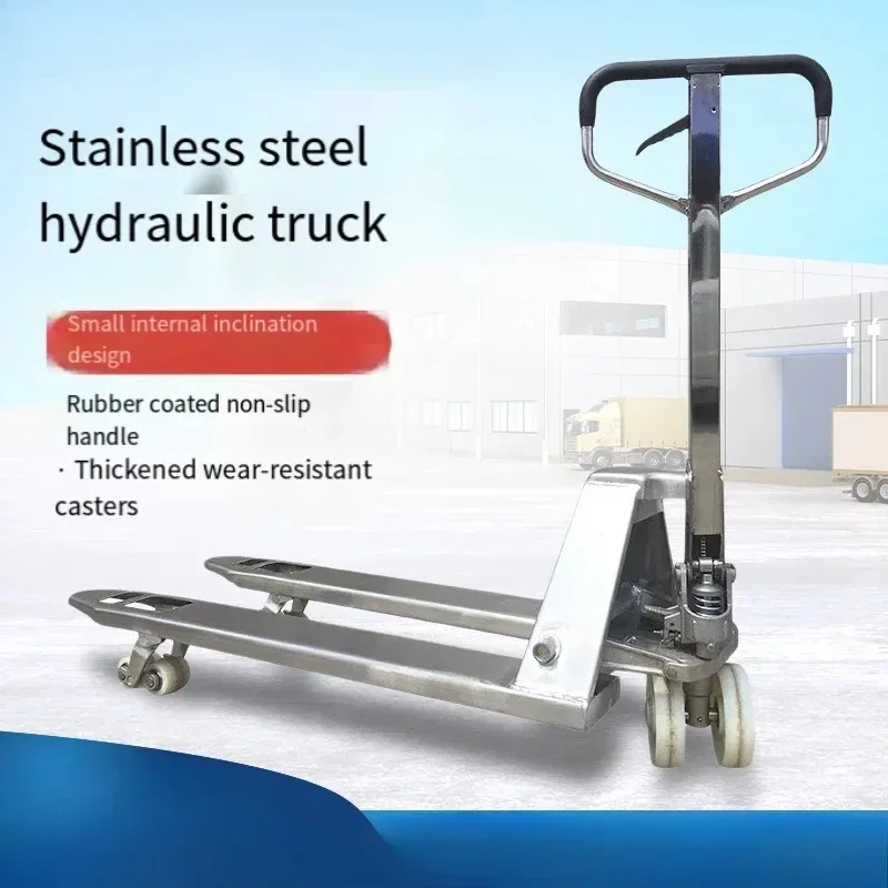 2.5 tons 304 stainless steel manual hydraulic truck hydraulic hand push pallet trailer hand pull cattle forklift forklift