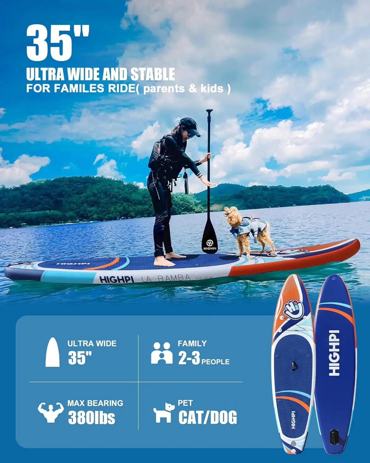 Inflatable Stand Up Paddle Board 11'x33''x6''W Premium SUP Accessories, Backpack, Wide Stance, Surf Control