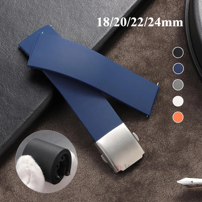 

18/20/22/24mm Silicone Watch Strap for Seiko Quick Release Bracelet for Huawei GT Soft Waterproof Rubber Sport Wrist Band