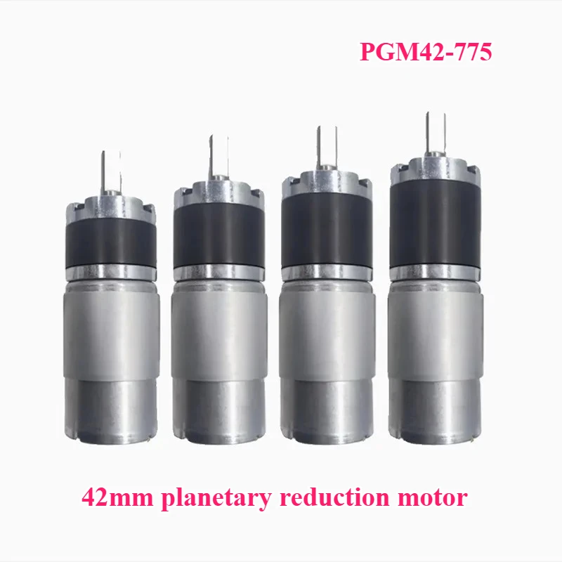

42GP-775 Max 200KG Metal Planetary Geared DC Motor 12V~24V/1351RPM~7RPM High Torque and Forward/Reverse PWM Speed Regulation