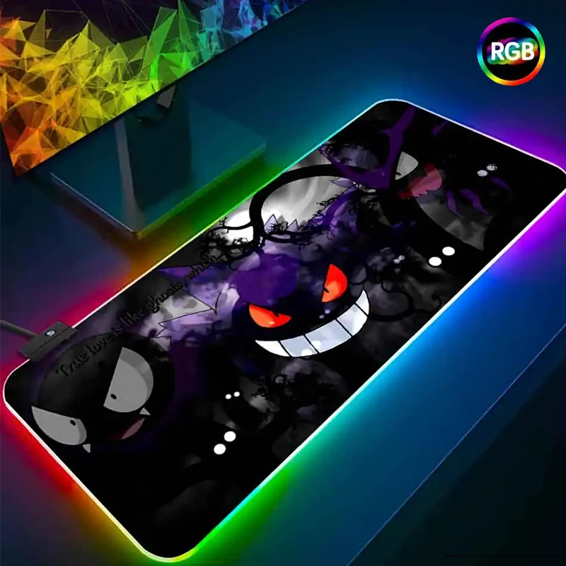 RGB Mouse Pad Design For G-Gengar Non-Slip Rubber Edge Locking Mousepads Game Play Mats Notebook Computer Home Decor Coaster