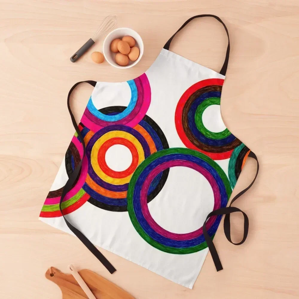 

Heathered Circles Doodle Art Apron Kitchens For Men Barber Chef jacket men Waterproof Kitchen For Women Apron