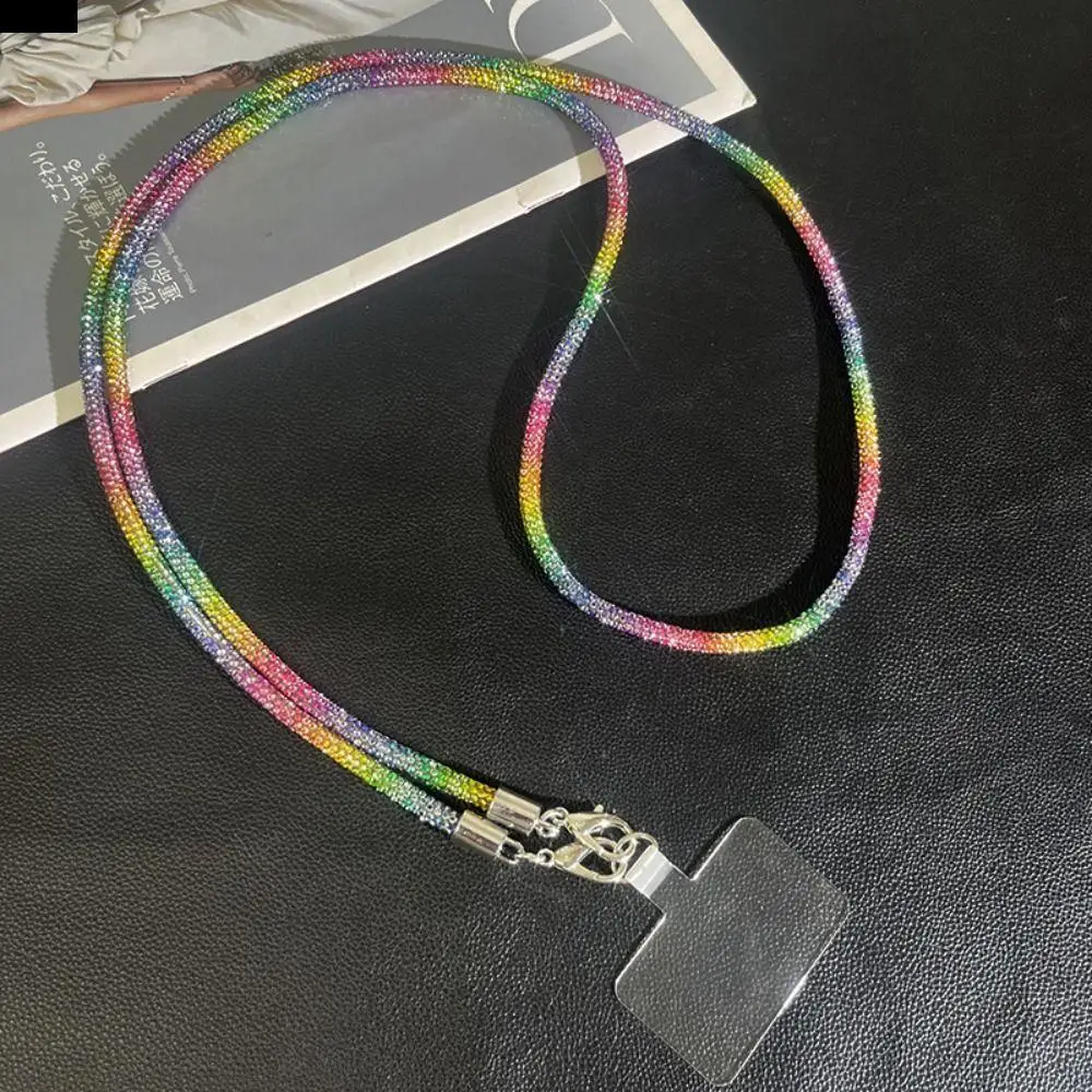 

Hanging Cord Glitter Rhinestone Phone Lanyard Long Style Crossbody Chain Mobile Phone Rope Anti Drop Anti Loss