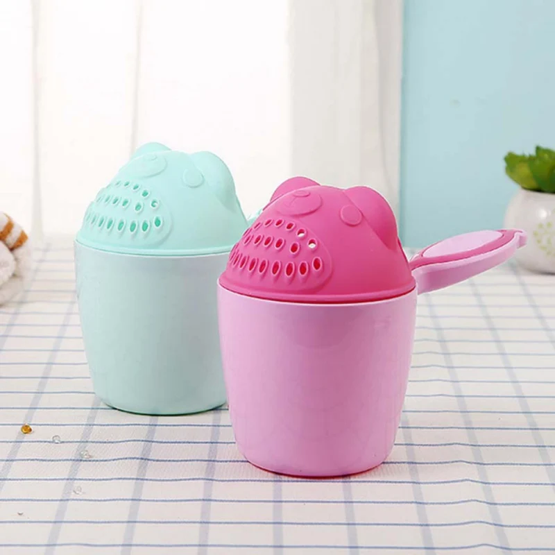 Cartoon Baby Bath Caps Toddle Shampoo Cup Children Bathing Bailer Baby Shower Spoons Child Washing Hair Cup Kids Bath Tool