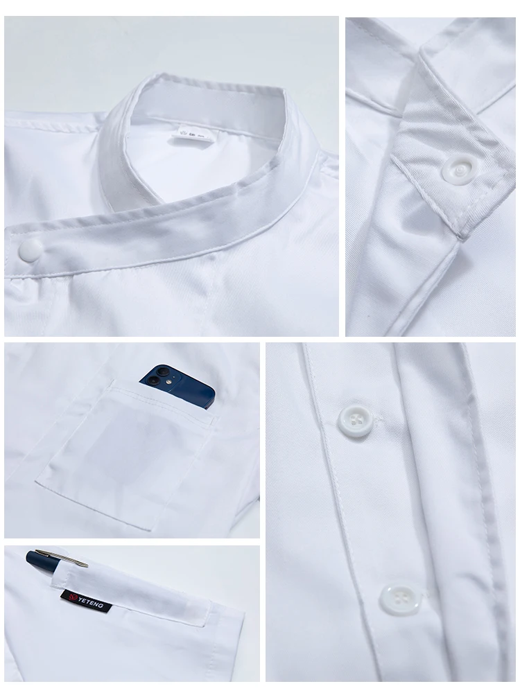 Hotelkantine Terug Keuken Chef Uniform Bakken Kok Werkkleding Restaurant Koken Shirt Catering Kostuum of Jas Schort
