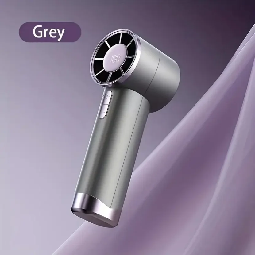 مروحة صغيرة محمولة بـ 5 سرعات - قابلة لإعادة الشحن عبر USB، مدمجة وخفيفة الوزن مع شاشة رقمية وحبل، مثالية للاستخدام في الهواء الطلق والمنزل، O