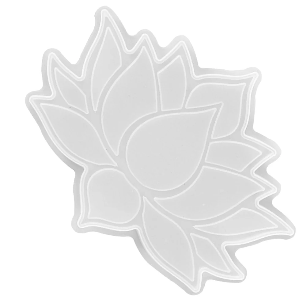 

1pc Crystal Epoxy Mold Lotus Coaster Silicone Mold For Diy Cup Mat Craft Lotus Flower Design Smooth Surface Casting Tray
