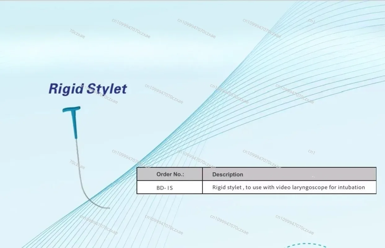 Reusable Stainless Rigid Intubating Stylet for Video Laryngoscopes/endotracheal Tube Spare Part