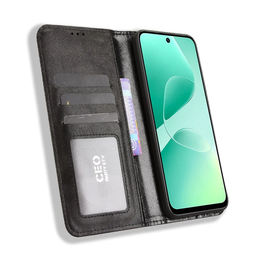 

Flip Leather Wallet Case For Infinix Note Hot 60 50 40 30 X Pro+ Plus Pro 5G Business Card Slot Wallet Phone Cover Strong Magnet