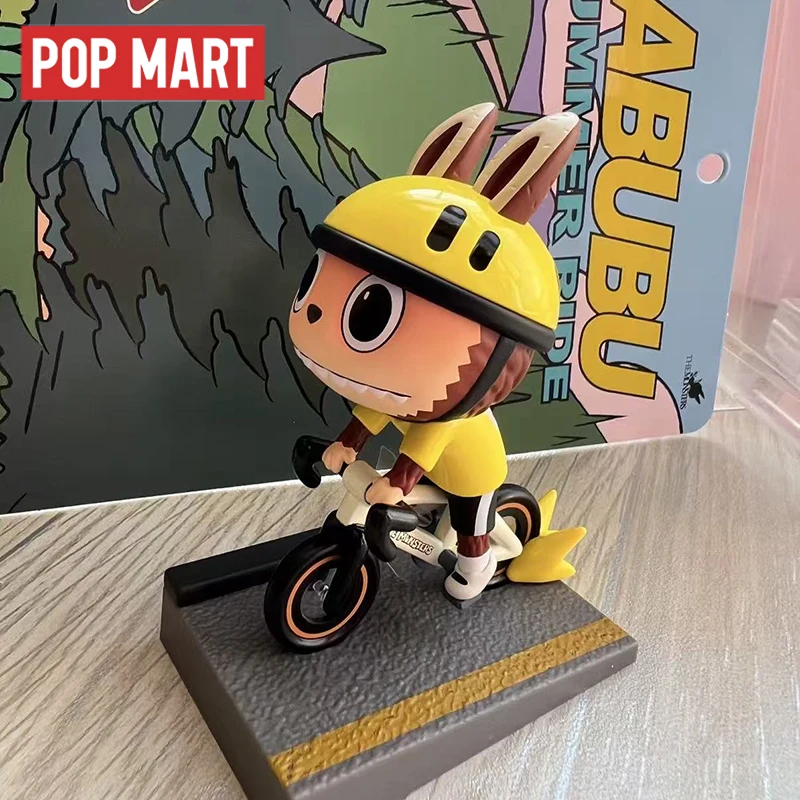 

POP MART LABUBU THE MONSTERS Летняя велосипедная серия слепая коробка, сумка для догадок, украшение для рабочего стола, слепая сумка, игрушки, аниме-фигурка, милая модель