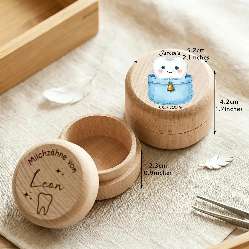 Personalized Tooth Fairy Box Jewelry Box Custom Engravable Name Initials Wood Organizer Room Decor Gift Tooth Collector Storage
