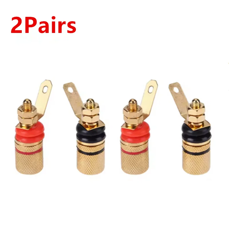 2–10 Stück vergoldete Verstärker-Lautsprecherklemmen, Binding Post, Bananenstecker, Buchse, geeignet für 4-mm-Bananenstecker