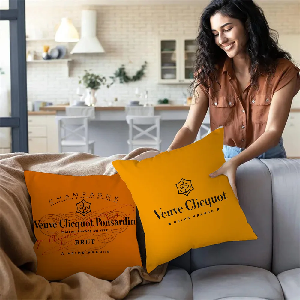 Pillow Covers Cartoon Decorative Home Double-sided Printing Short Plush Cushion Cover V-venezuelaS V-veuve Clicquot PonsardinS