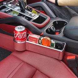Multifunction Car Seat Gap Organizer Storage Box Pocket Keys Card Cup Phone Holder For Porsche Cayenne Macan Panamera Taycan 718