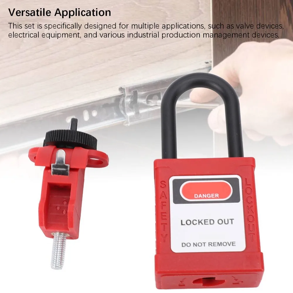 Insulated Lockout Tagout Padlock Durable Anti Loss Circuit Breaker Lockout Device Electrical Lockout Tagout Kit Electrical