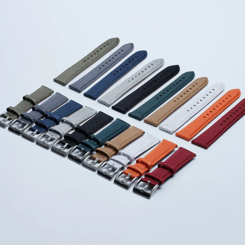 Nylon Leather Watch Strap for Seiko 22mm 20mm for Omega Belt for Casio Quick Release Watchband for Samsung Galaxy Watch 42/46mm
