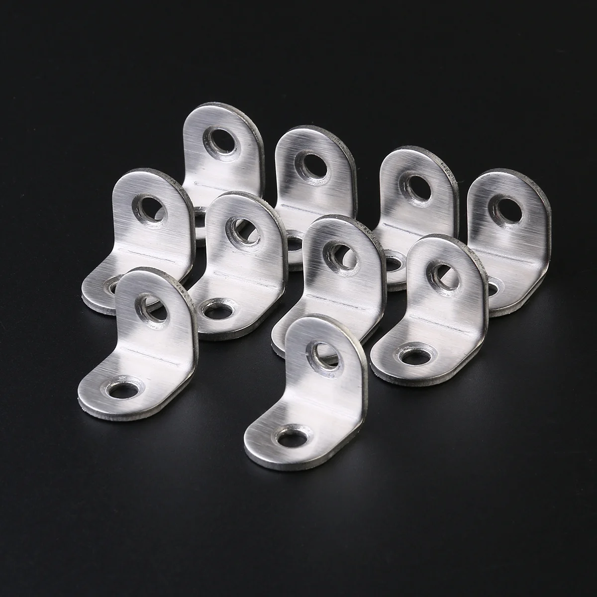 

10Pcs Stainless Steel 90 Degree Angle Brackets 2mm Thick 25x25x16mm L Shape Braces for Furniture Corner Strengthening