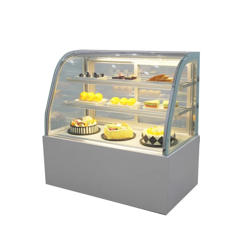 Cake cabinet Commercial arc right angle front and rear door mousse cabinet Beverage fresh air-cooled display cabinet Refrigerate