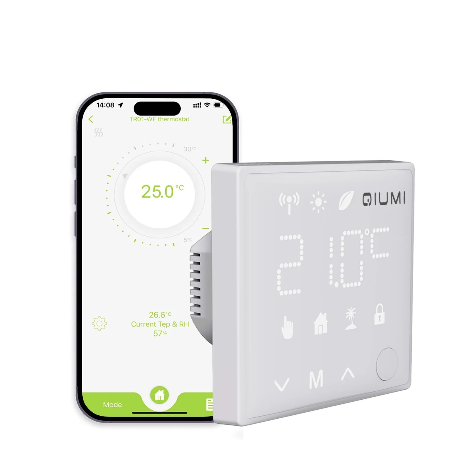 Qiumi WiFi Smart Thermostat for Water / Gas Boiler,Programmable Compatible with Alexa Google Home,6A 95~245VAC