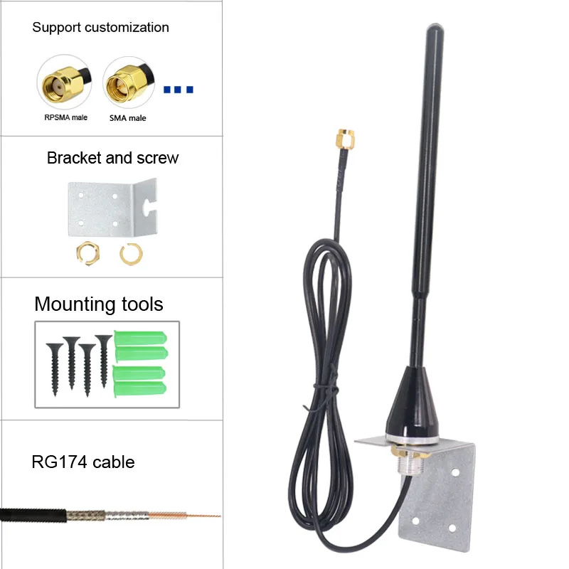 Remote Control 433Mhz 400~470Mhz 470Mhz High Gain 10Dbi Omni Lora Antenna External WiFi Outdoor Indoor Outdoor Aerial SMA RPSM