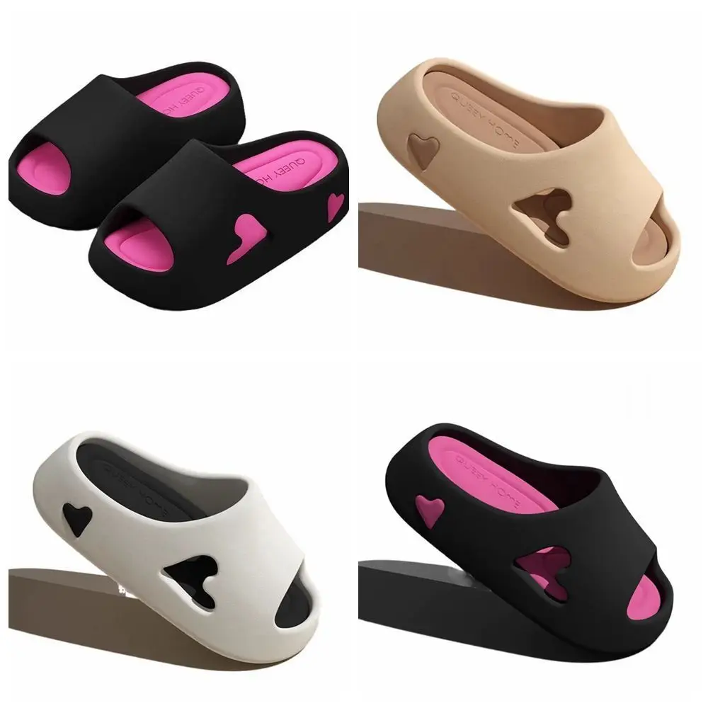 2024 EVA Fashion Sandals Slippers Solid Color Thick Beach Slides Non-slip Breathable Shower Shoes Outside Summer Women