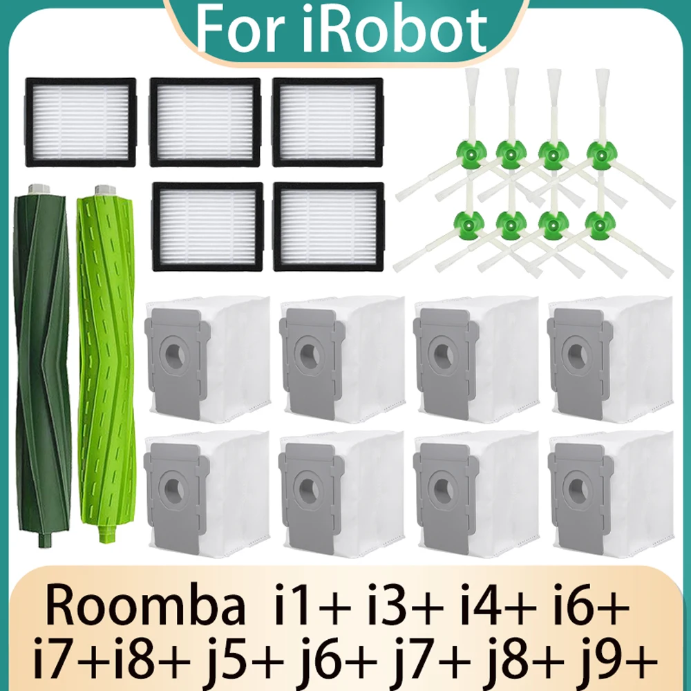 For iRobot Roomba i3 i4 i5 i6 i7 E5 E6 i3+ i4+ i5+ i6+ i7+ i8+ j6+ j7+ j8+ j9+ Parts Roller Brush Filter Dust Bags Accessories