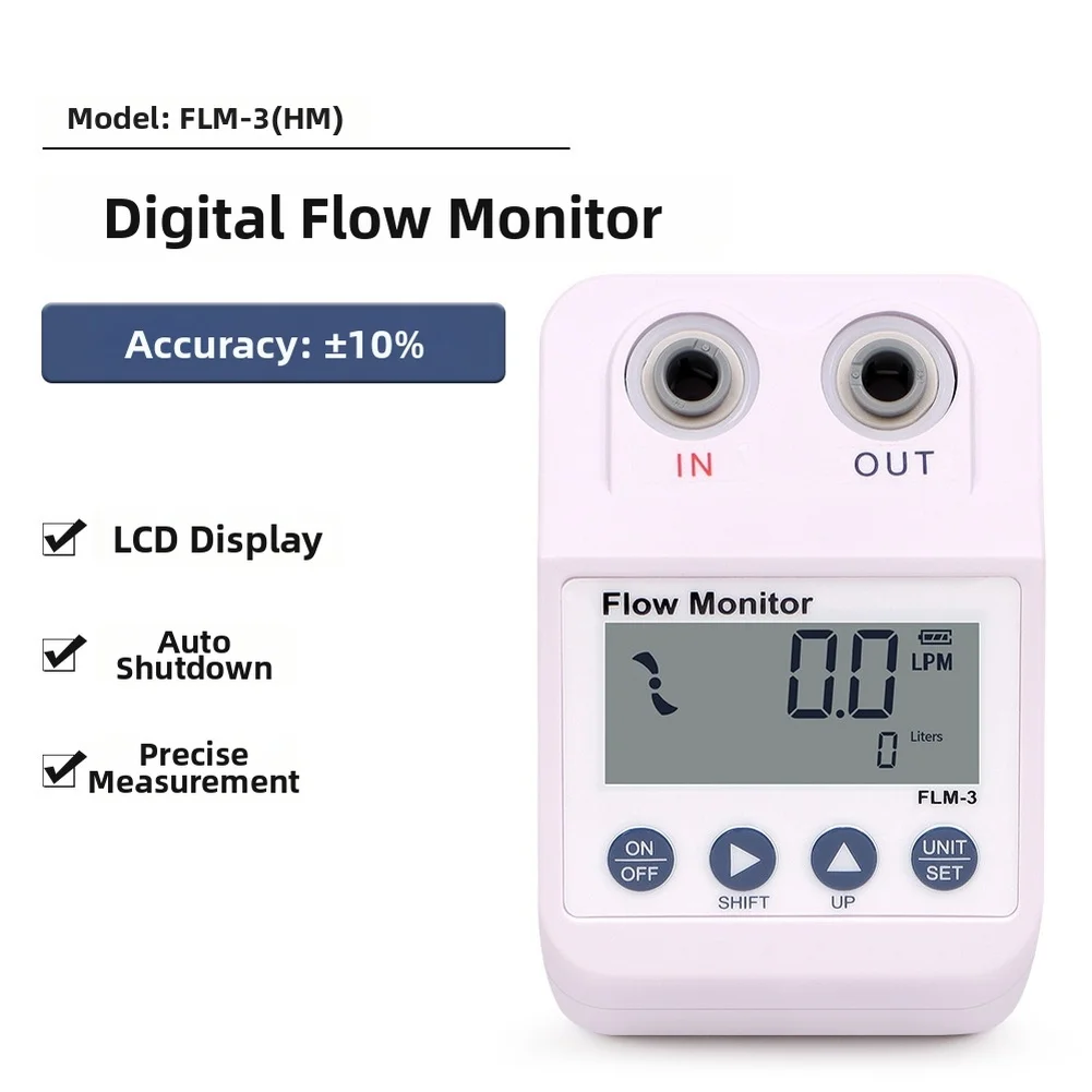 Digital LCD Flow Meter FLM-3 for RO Purifiers Water Flow Tracking Device Alarm Sound When Limit Exceeded 1/4 Interface
