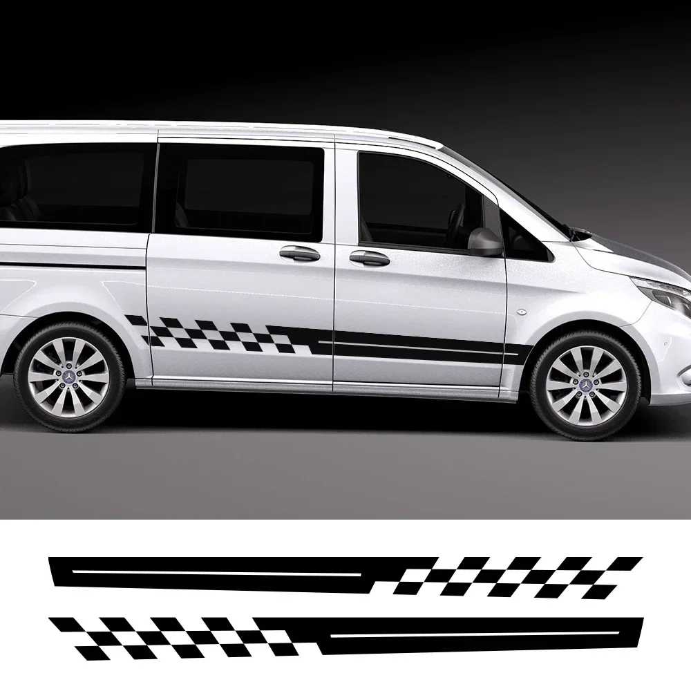 2pcs NEW Car Side Stickers for Mercedes Sprinter Benz Vito V Class Berlingo Fiat Ducato Renault Automobiles Tuning Stickers