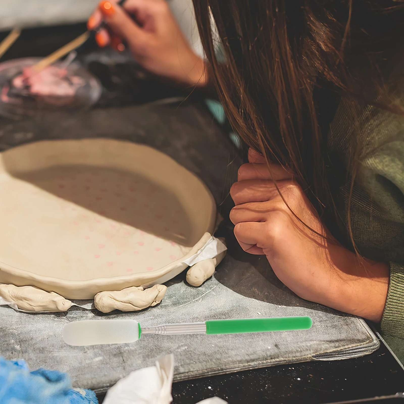 

Pottery Sponge Stick Polymer Clay Tools Ceramic Trimming Scraper Plastic Centering Making