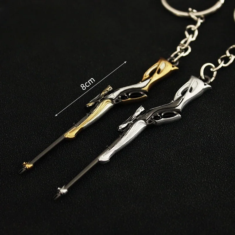 Valorant Game Periphery Mini Gilded Emperor Sheriff Metal Toy Keychain 8CM Pendant Weapon Prop Model Cosplay Sword Weapon Toys