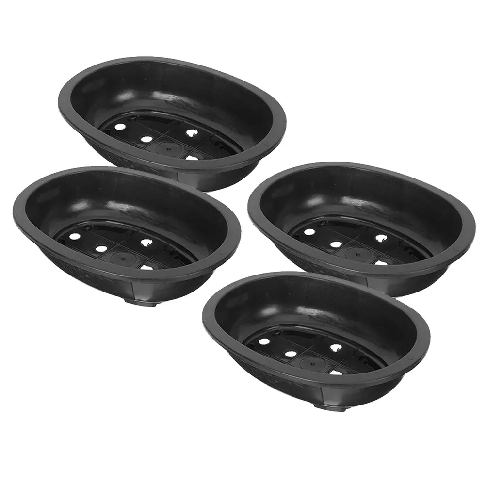 4Pcs Rectangular Drainable Bonsai Pots PP Plastic Flowerpots for Indoor Outdoor Balcony Gardening Home Decor Minimalist Planter