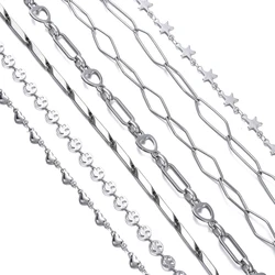 1Meter/Pack Various Stainless Steel Square Five-Pointed Star Shape Chains for DIY Necklace Bracelets Jewelry Making Accessories