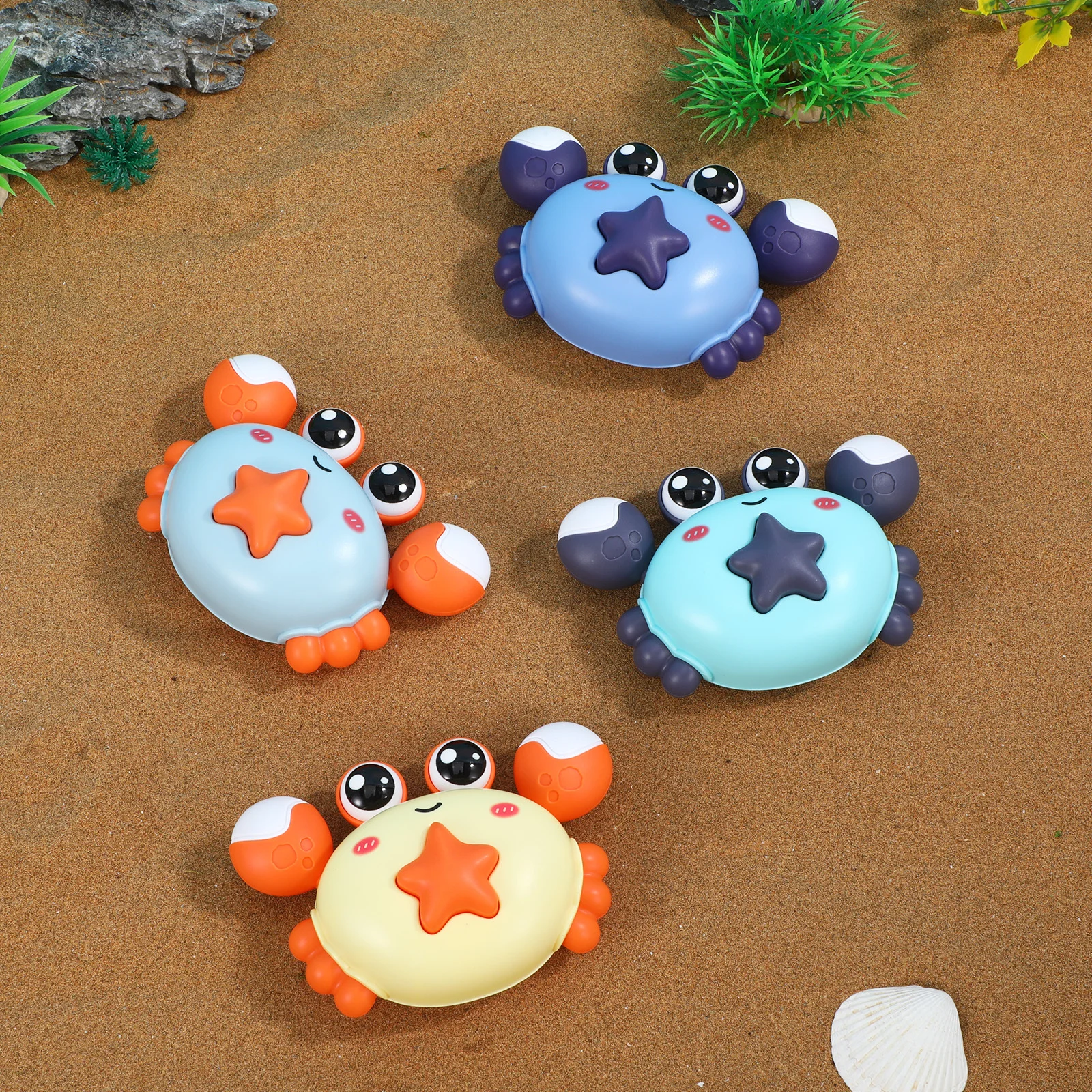 Voitures en forme de crabe pour enfants, 4 pièces, Design Animal en mouvement lumineux, caractéristique lumineuse pour jeu sensoriel, mouvement à inertie, intérieur et extérieur