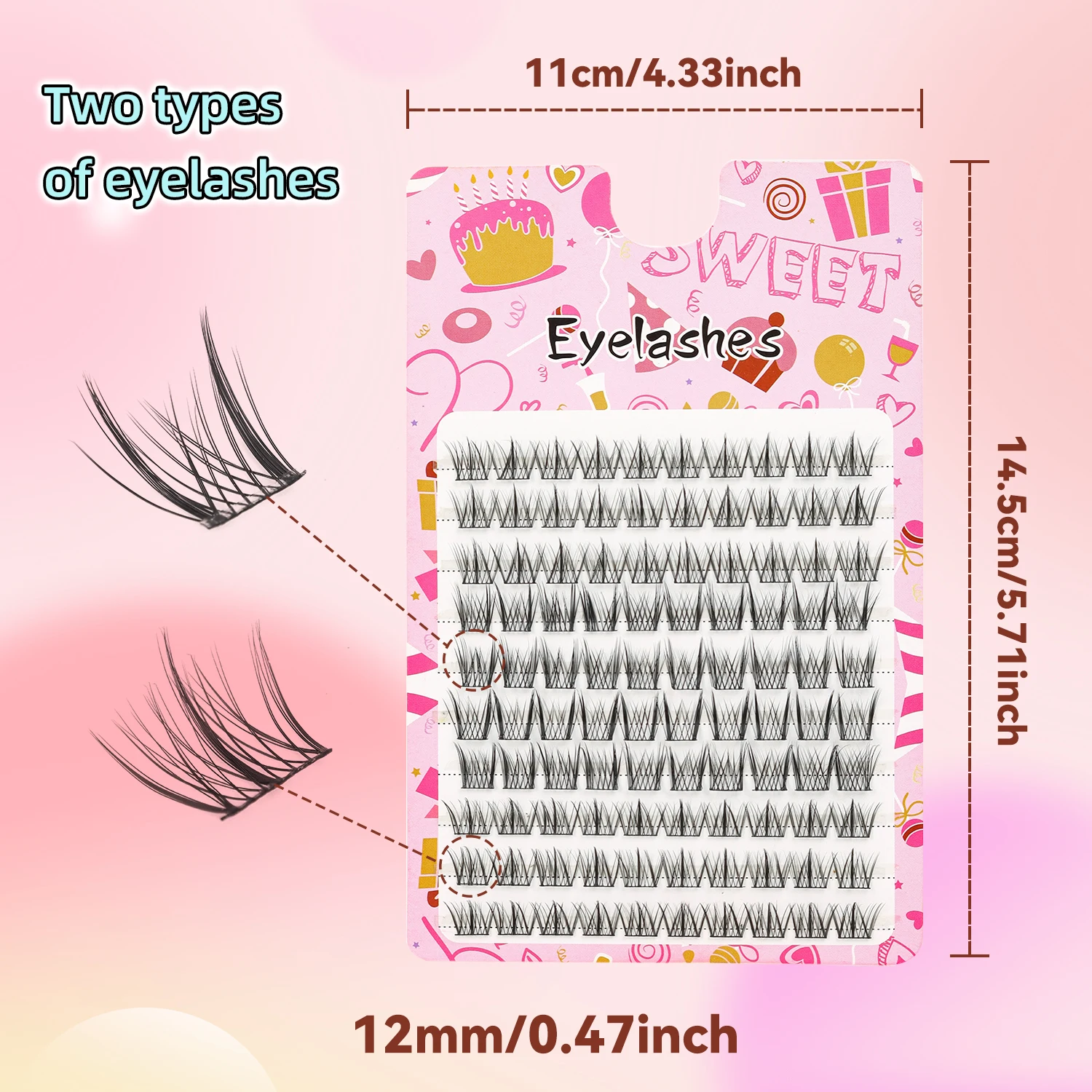 천연 속눈썹 세그먼트 게으른 남자 삼부작 요정 가짜 속눈썹 DIY 단일 클러스터 속눈썹