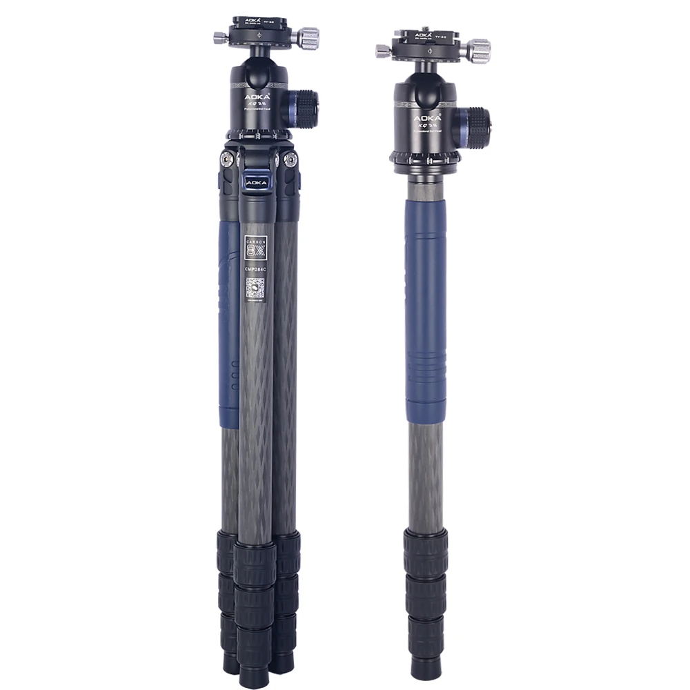 حامل ثلاثي مدمج للكاميرا خفيف الوزن من ألياف الكربون الاحترافي من AOKA