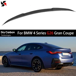 Rear Trunk Spoiler Wings Real Dry Carbon Fiber Low-Kick Deck Tails For BMW 4 Series Gran Coupe G26/i4 2020 - IN Car Boot Lid Lip