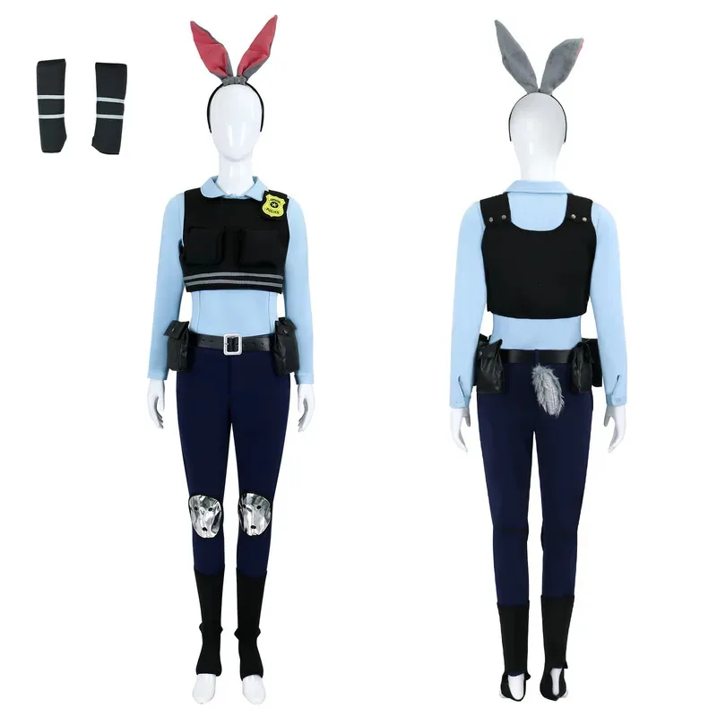 مجنون الحيوان جودي هوبس زي الهالوين التأثيري لمدينة أرنب ضابط الشرطة حديقة الحيوان زي فستان بتصميم حالم حتى هدايا الطفل الكبار