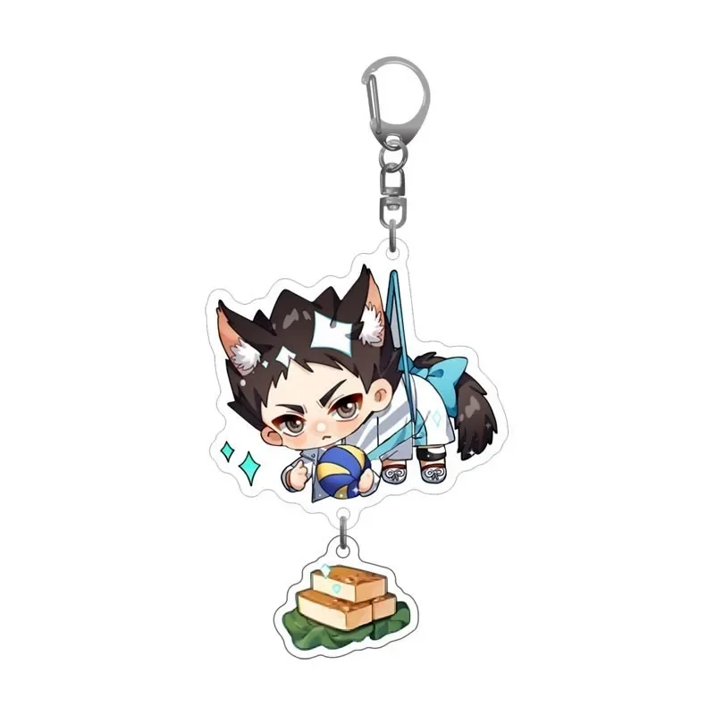 Shoyo Hinata Tobio Kageyama Kei Tsukishima Kotaro Bokuto Acrylic Keychain Animation Derivatives Kawaii Pendant Style Present