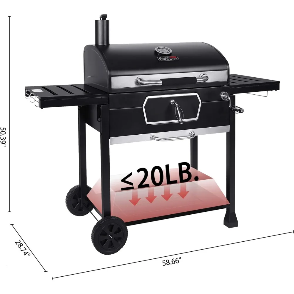 Imagem -02 - Royal Gourmet-black Charcoal Grill Deluxe Churrasco Fumante Piquenique Camping Pátio Quintal Cozinhar Cd2030an 30