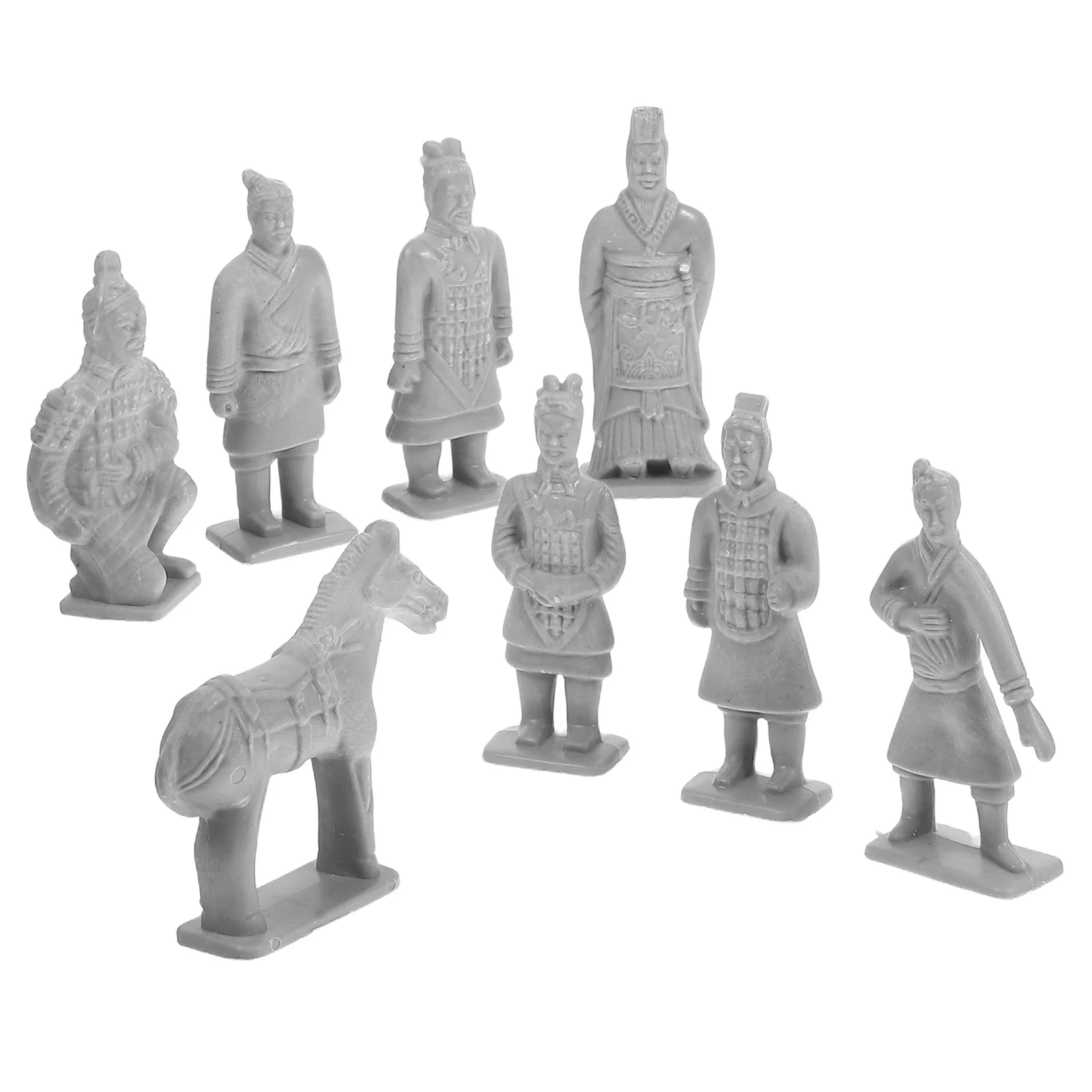 

8pcs Mini Terracotta Warriors Pvc Statues Desk Decor Ancient Chinese Figurines Diorama Supplies Models For Terrarium
