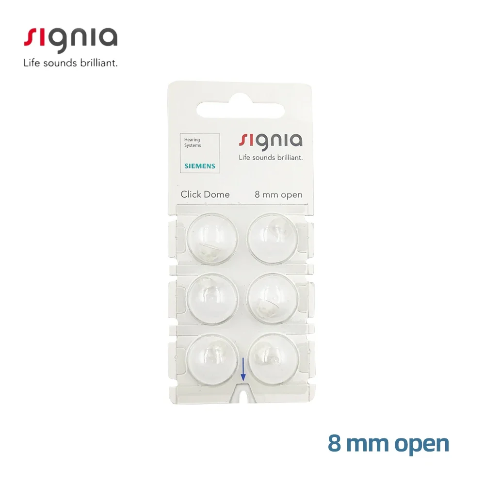 حزمة سيمنز سيجنيا الأصلية المكونة من 6 قطع قبة مفتوحة ومغلقة ومزدوجة تنفيس طرف الأذن قبة لمساعدات السمع RIC CIC ITC #3