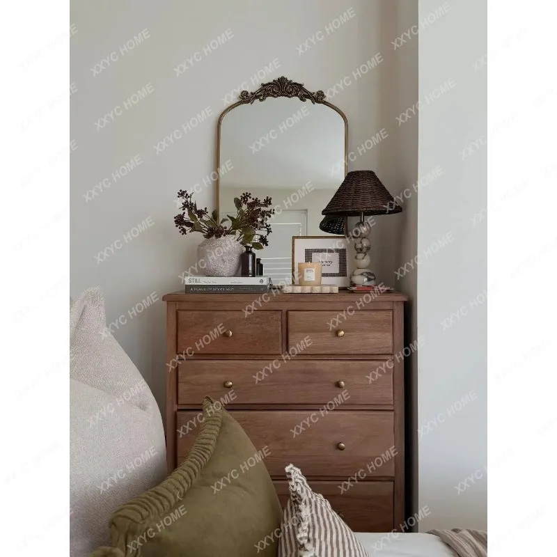 XX retro solid wood four buckets, bedroom, living room storage, drawers, decorative cabinets